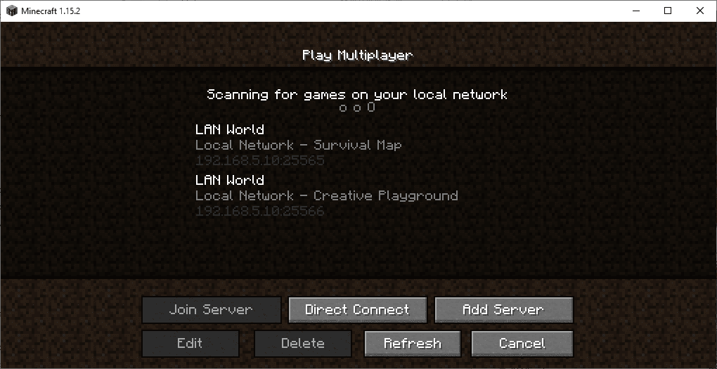 Minecraft server list